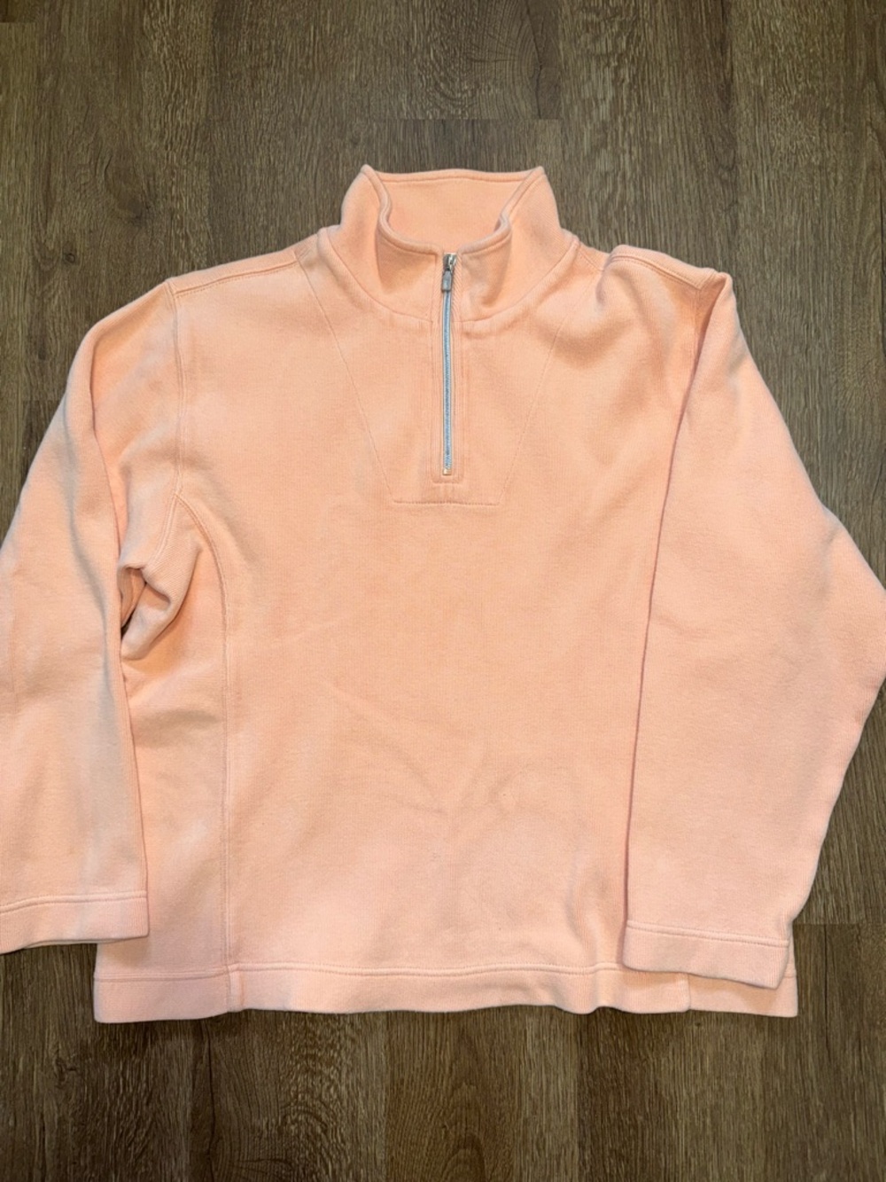 Tommy Bahama quarter zip sweatshirt coral/orange/pink Large